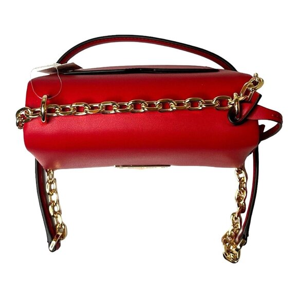Michael Kors Cece Small Red Faux Leather Convertible Flap Crossbody Bag NWT - Picture 4 of 10